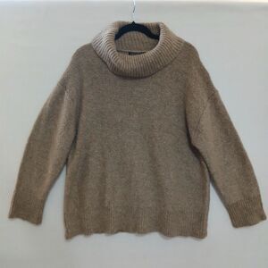 Banana Republic Wool Alpaca Blend Turtleneck Sweater Womens LARGE Tan Brown #645